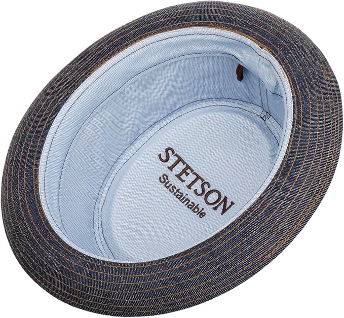 Stetson Sustainable Danvick Denim Pork Pie - Futter aus Baumwolle - Blau