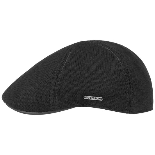 Stetson Muskegon Strick Flatcap - aus 100% Baumwolle -  1 - Schwarz