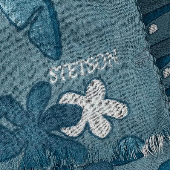 Stetson Summer Botanicals Schal aus Wolle - Blau