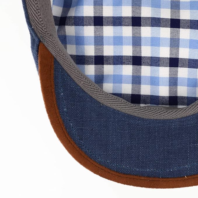 Fiebig Flatcap Brighton Leinen - Jeansblau