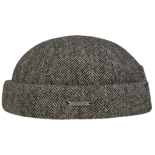 Stetson Docker Woolrich - Fischgrat - Dockercap aus 100% Wolle - 333 - Braun/Grau