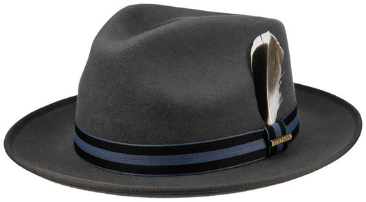 Stetson Adelaide Woolfelt Fedora - Wollfilzhut - Knautschbar / Wasserfest - Grau