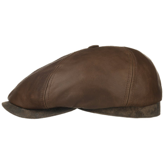 Stetson Brooklin Goat Pigskin - Schirmmütze aus Leder - 6-teilig - Braun