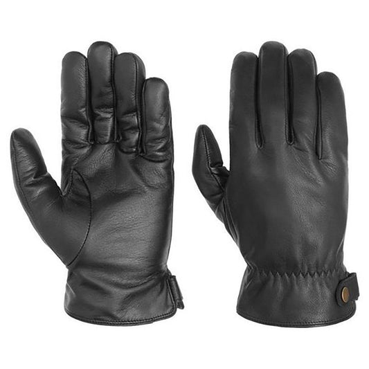 Stetson Leder-Handschuhe mit Fleece-Futter - Goat Nappa - Schwarz