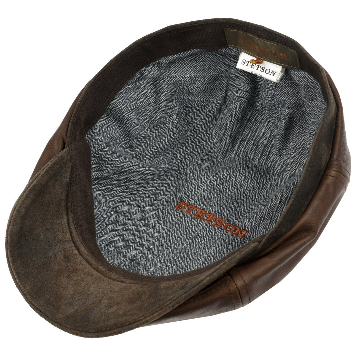 Stetson Brooklin Goat Pigskin - Schirmmütze aus Leder - 6-teilig - Braun