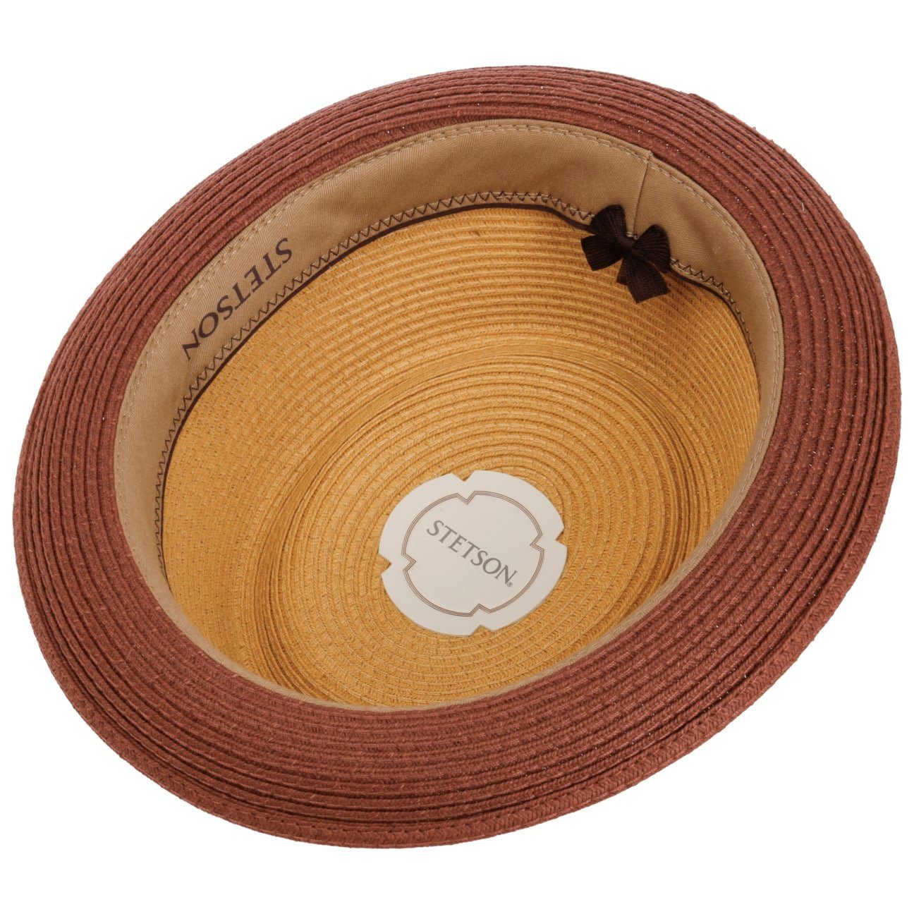 Stetson Licano Pork Pie - Toyo Strohut - Aus 100% Viskose- Mit UV-Schutz 40 - Rot