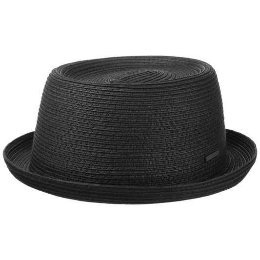 Stetson Dawson Pork Pie - Toyo Strohut - Aus 100% Viskose- Mit UV-Schutz 40 - Schwarz