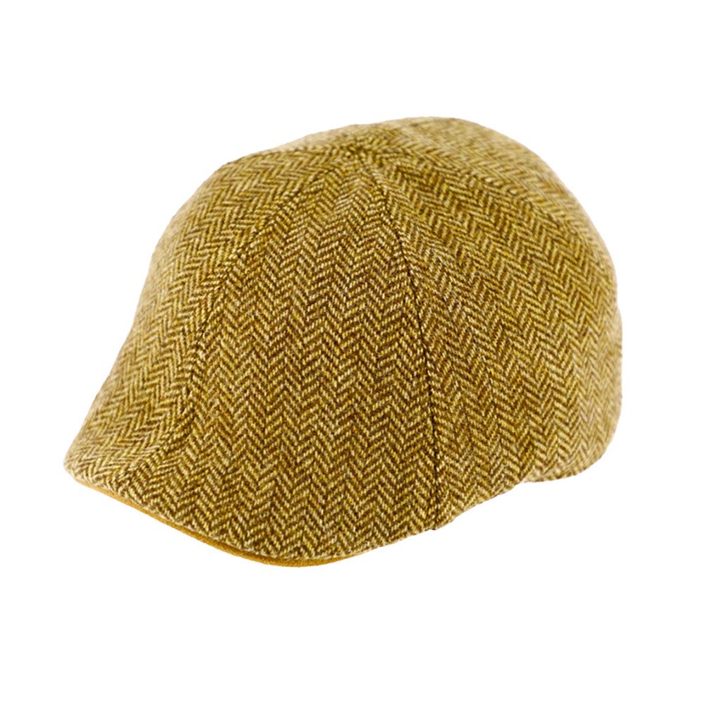 Fiebig 6-Panel Flatcap -  Gatsby - Fischgrat-Muster - Camel