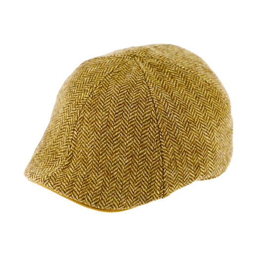 Fiebig 6-Panel Flatcap -  Gatsby - Fischgrat-Muster - Camel