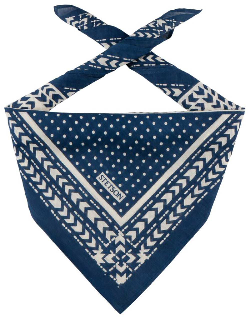 Stetson Bandana Cotton Abstract Geometric - Blau