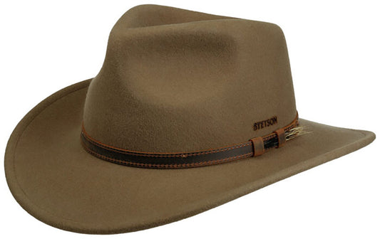 Stetson Western Woolfelt Horseshoe Traveller - Wollfilzhut - Knautschbar / Wasserfest - Braun