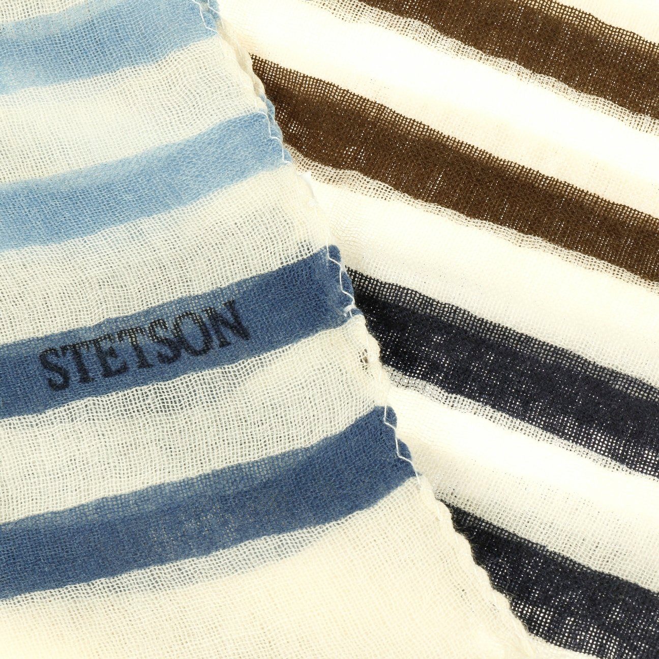 Stetson Summer Stripes Schal aus Wolle - Blau gestreift