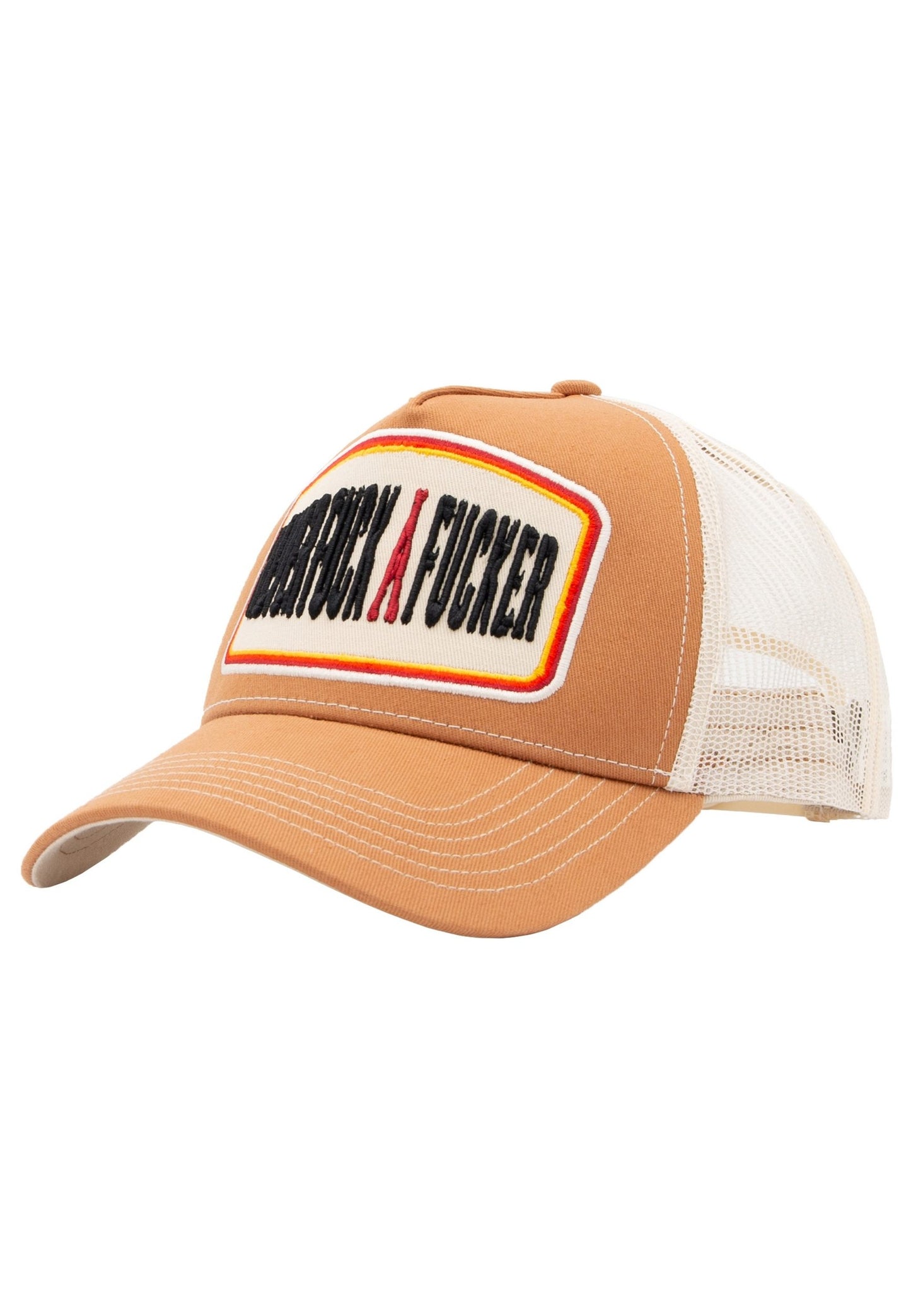King Kerosin Trucker Cap "Never fuck a Fucker" - Braun