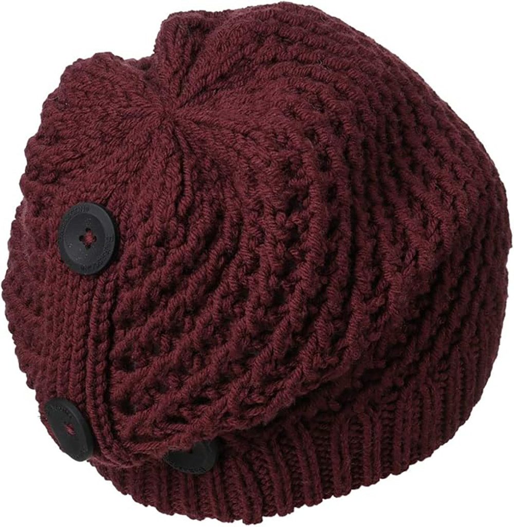 Barascon Ravena Strickmütze Grobstrick mit Deko-Knöpfen - Viele verschiedene Farben