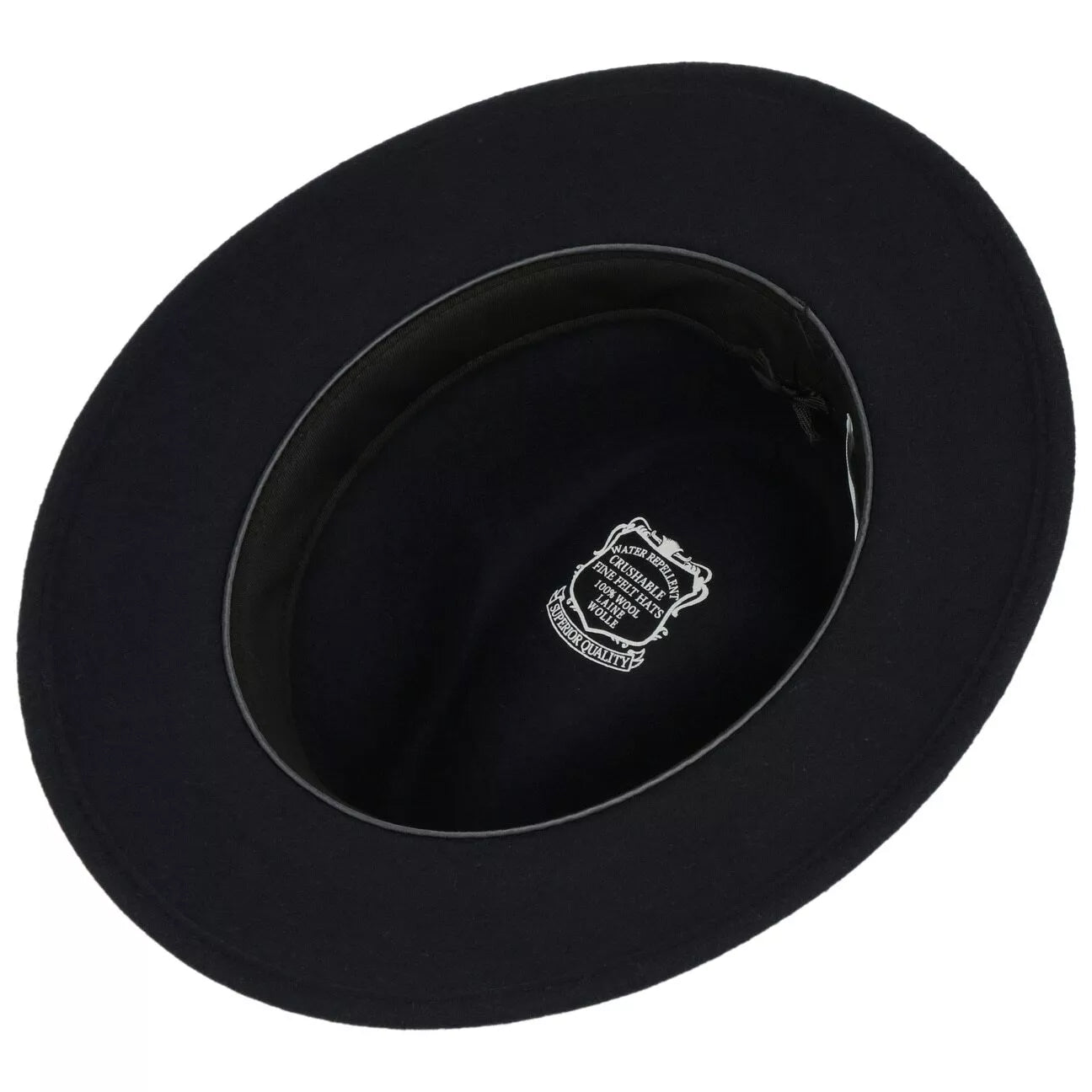 Fiebig Casual Traveller Wollfilzhut -  Knautschbar - Wasserabweisend - Made in Italy - Marineblau