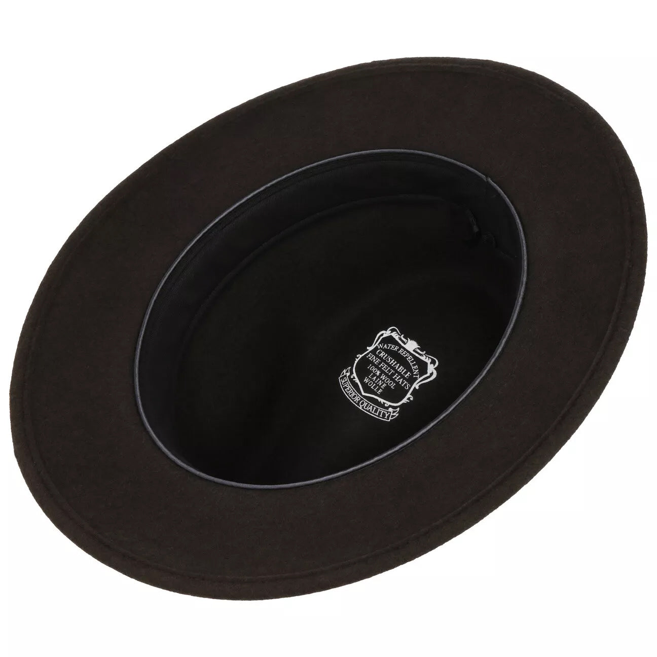 Fiebig Casual Traveller Wollfilzhut -  Knautschbar - Wasserabweisend - Made in Italy - Braun