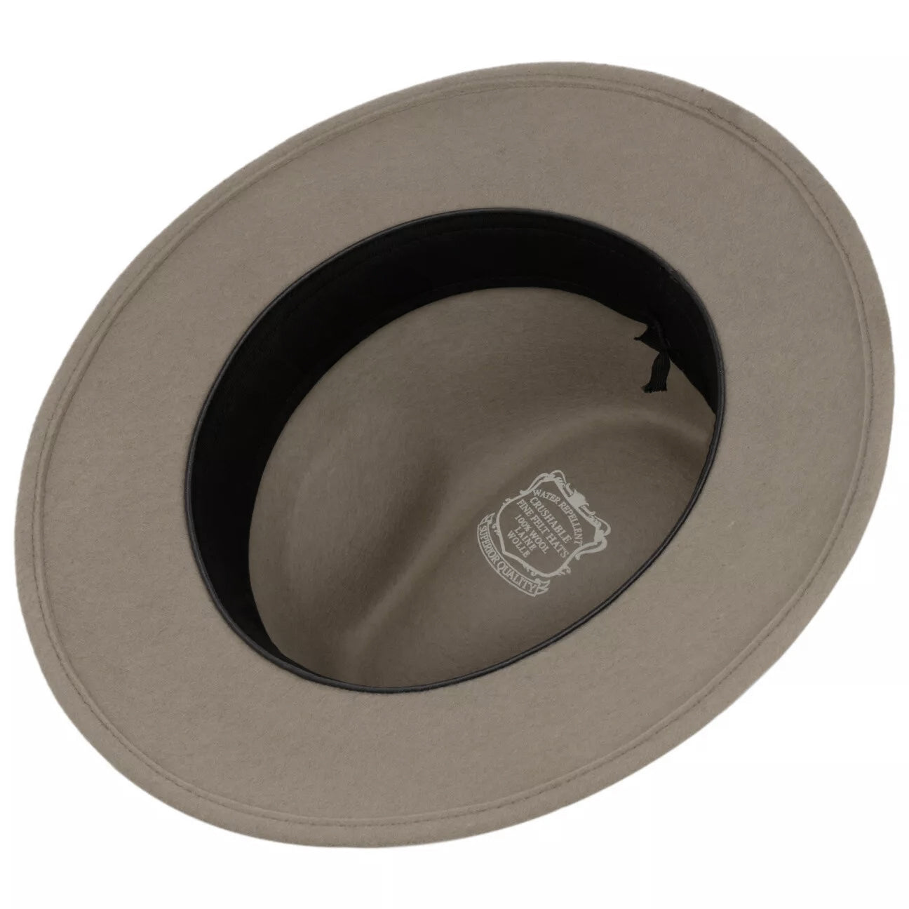 Fiebig Casual Traveller Wollfilzhut -  Knautschbar - Wasserabweisend - Made in Italy - Hellgrau