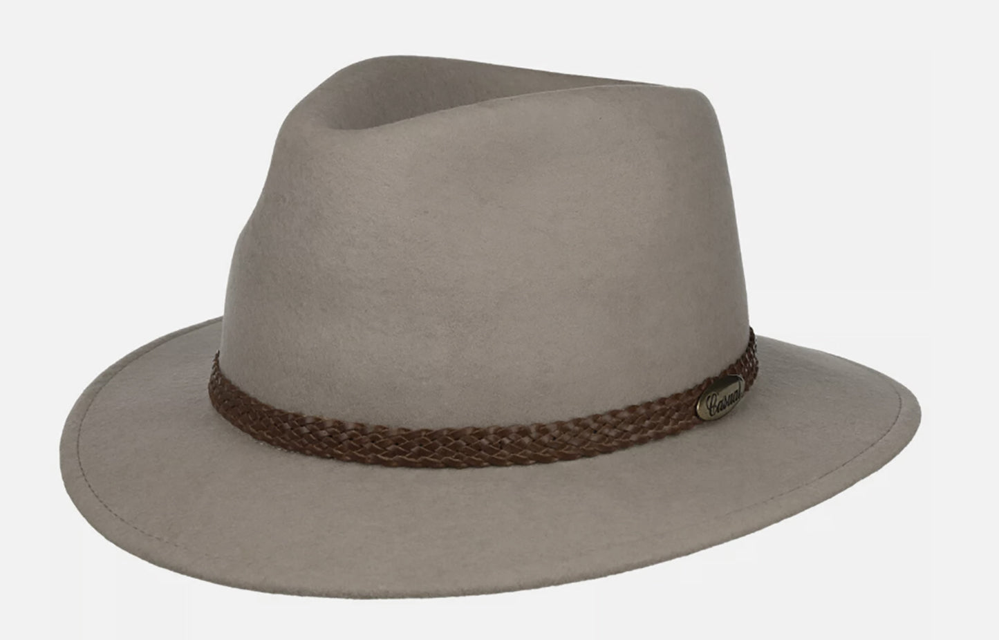 Fiebig Casual Traveller Wollfilzhut -  Knautschbar - Wasserabweisend - Made in Italy - Hellgrau