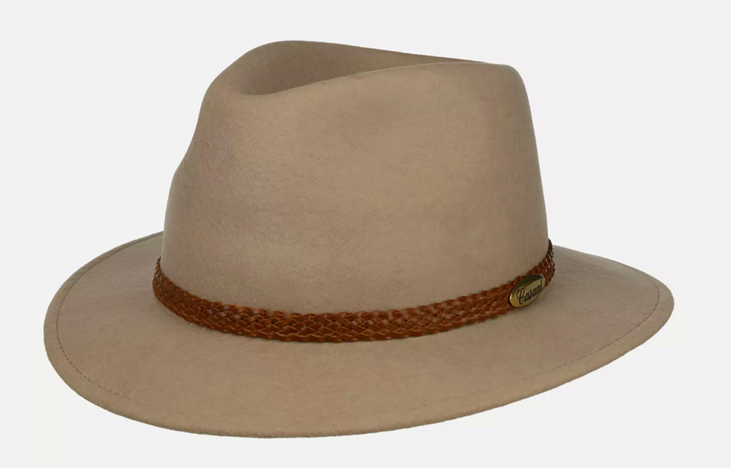 Fiebig Casual Traveller Wollfilzhut -  Knautschbar - Wasserabweisend - Made in Italy - Beige