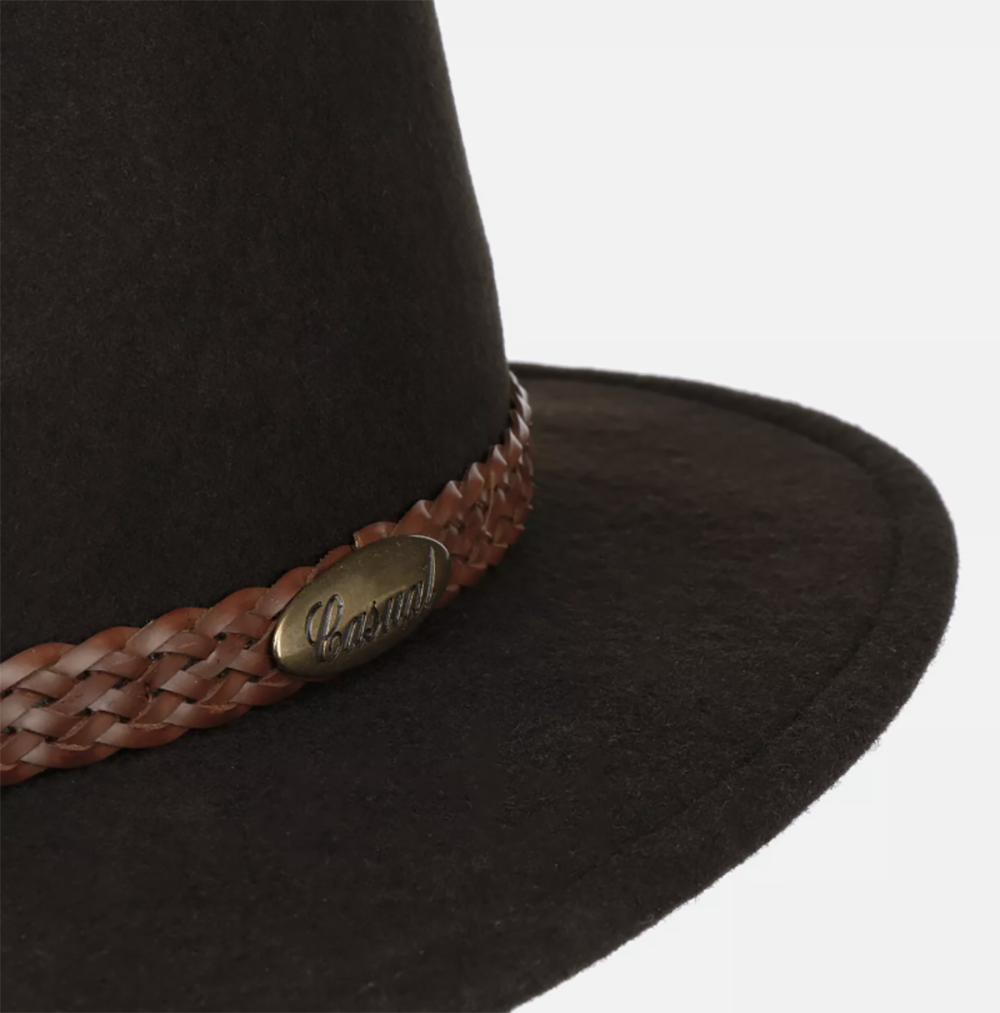 Fiebig Casual Traveller Wollfilzhut -  Knautschbar - Wasserabweisend - Made in Italy - Braun