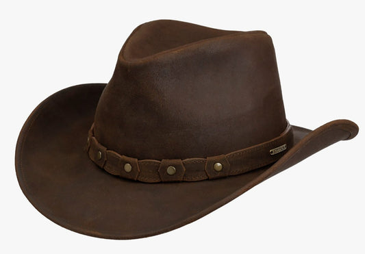 Stetson Western Calf Split Traveller - aus 100% Leder - Rotbraun