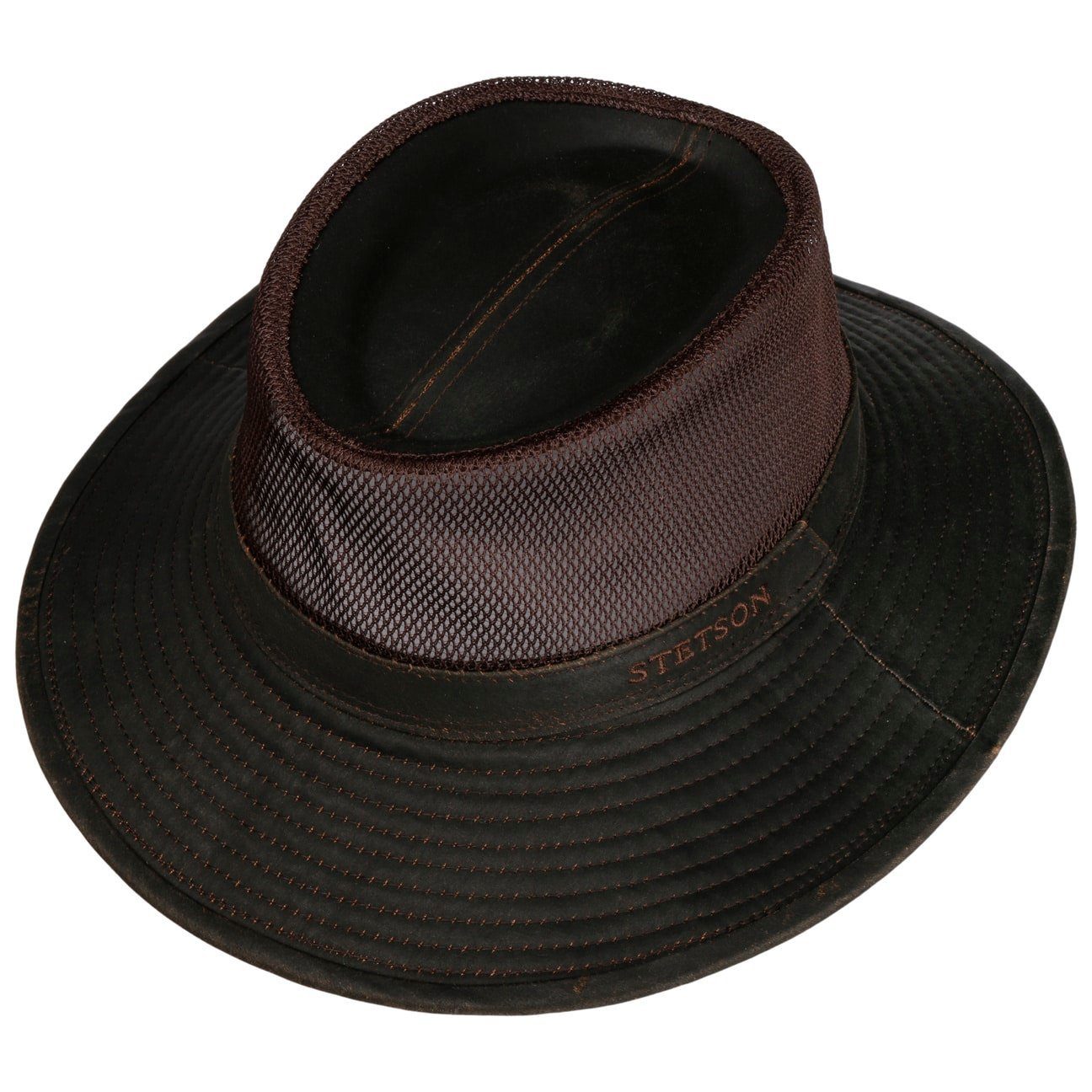Stetson Vented Crown Stoffhut - Netz-Krone - Old Cotton -  Braun