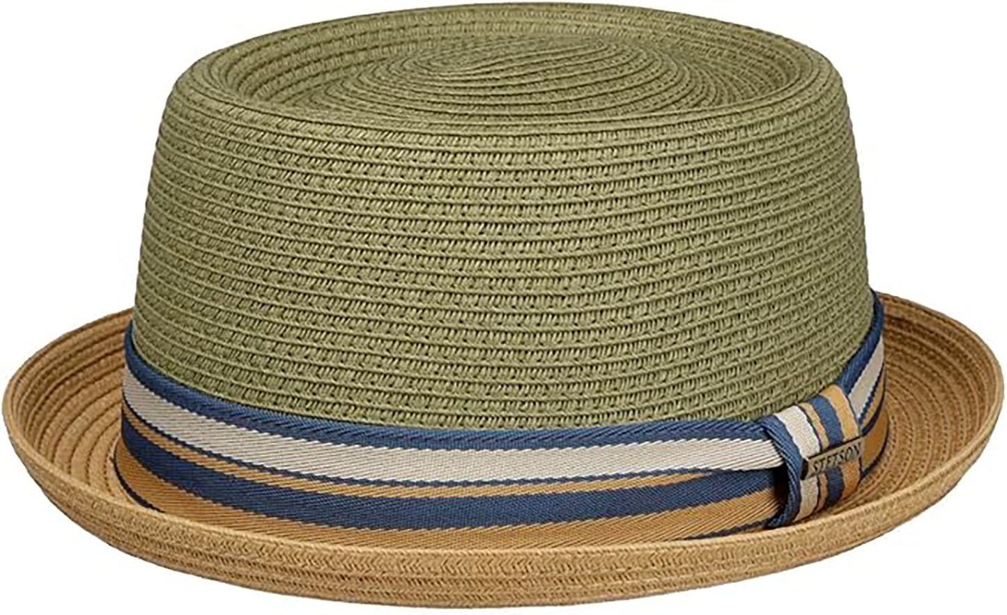 Stetson Licano Pork Pie - Toyo Strohut - Aus 100% Viskose - Mit UV-Schutz 40 - Natur/Khaki