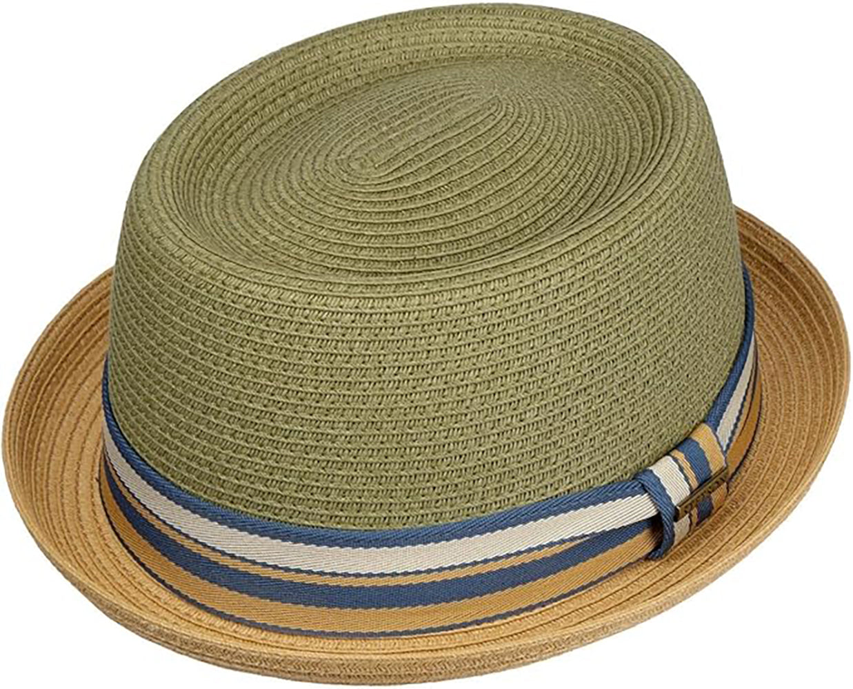 Stetson Licano Pork Pie - Toyo Strohut - Aus 100% Viskose - Mit UV-Schutz 40 - Natur/Khaki