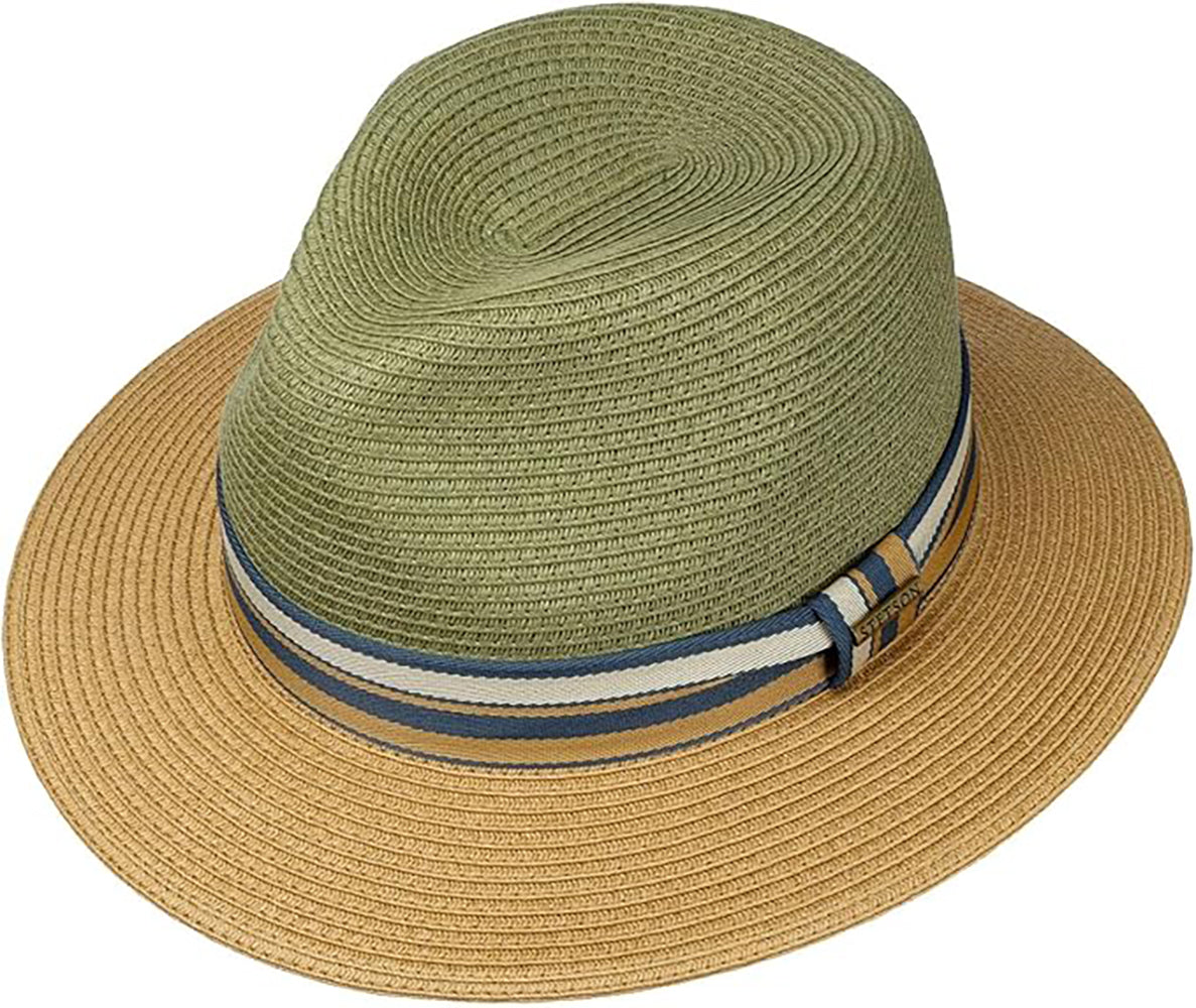 Stetson Romaro Toyo Traveller - Toyo Strohut - Aus 100% Viskose- Mit UV-Schutz 40 - Natur/Khaki