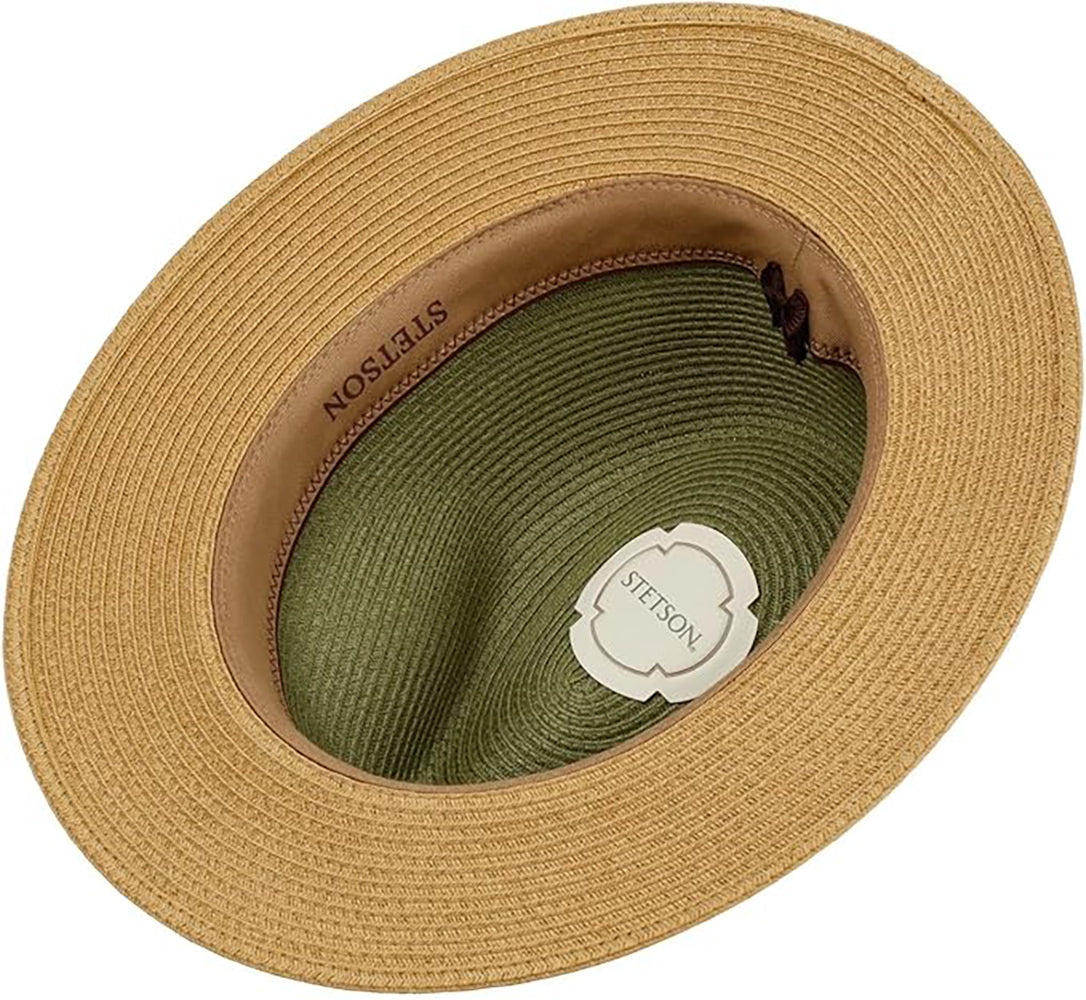 Stetson Romaro Toyo Traveller - Toyo Strohut - Aus 100% Viskose- Mit UV-Schutz 40 - Natur/Khaki