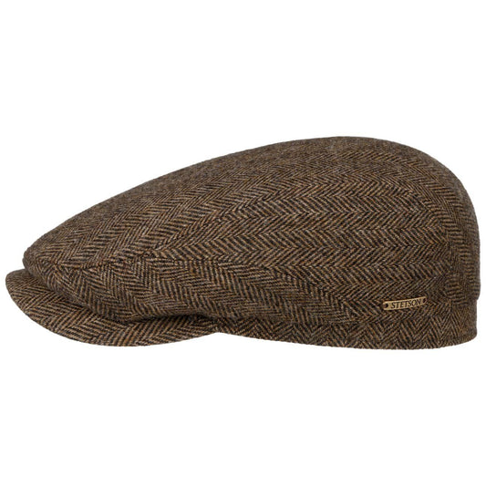 Stetson Belfast Woolrich Driver Cap - Fischgrat - Cap aus 100% Wolle - 367 - Braun-Schwarz