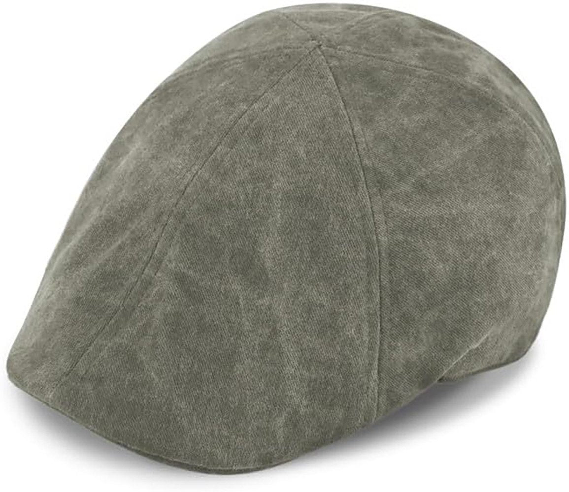 Fiebig 6-Panel Flatcap - Washed Cotton - Oliv