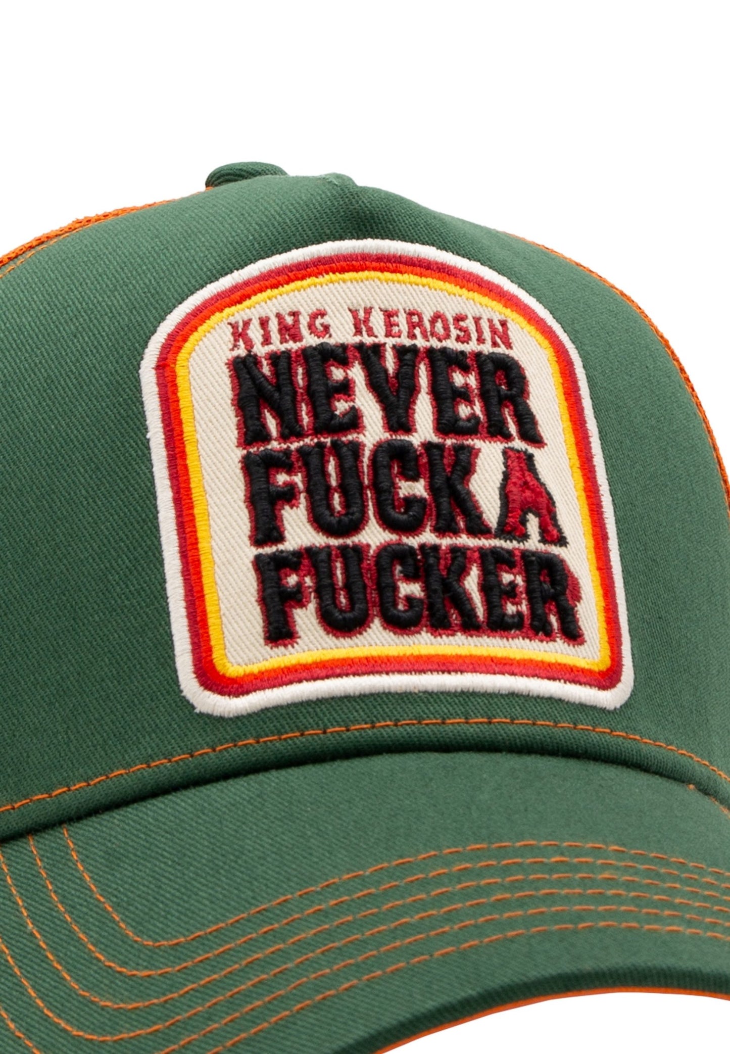King Kerosin Trucker Cap "Never Fuck a Fucker" - Grün