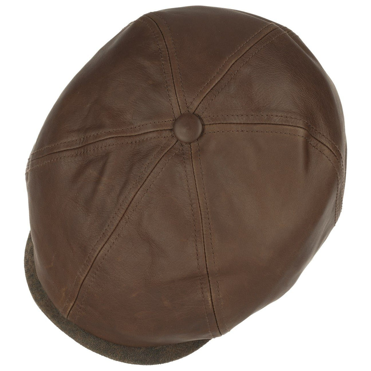 Stetson Brooklin Goat Pigskin - Schirmmütze aus Leder - 6-teilig - Braun