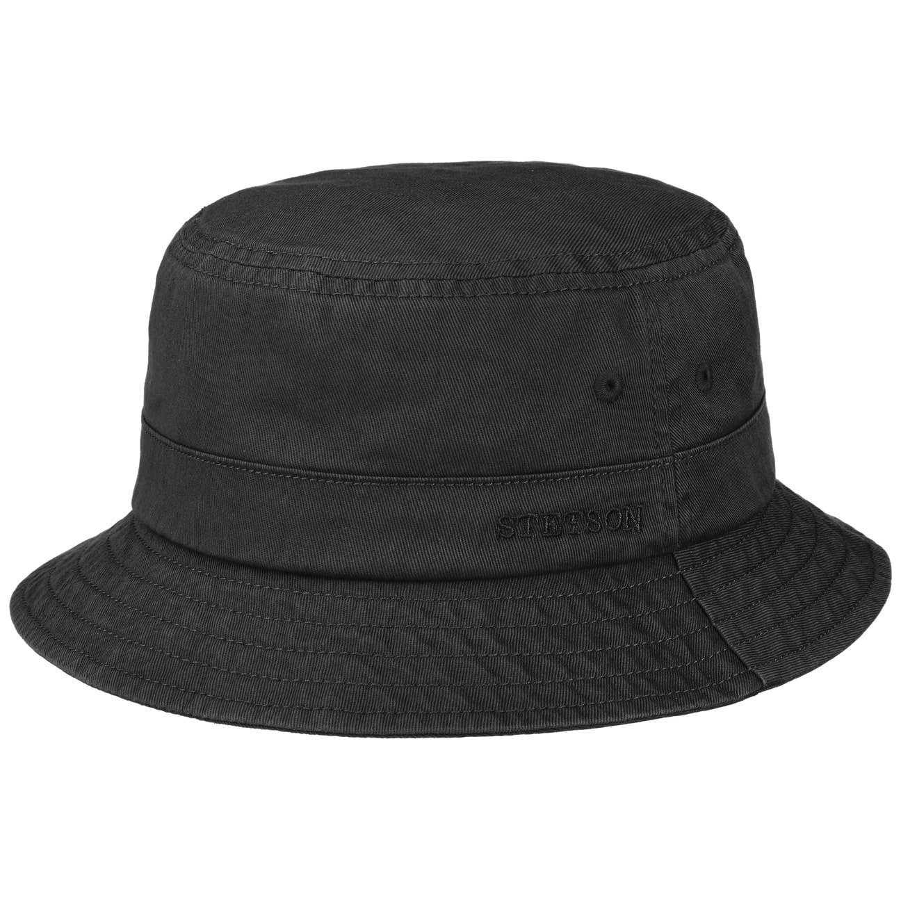 Stetson Bucket Cotton  - Anglerhut aus 100% Baumwolle - Schwarz