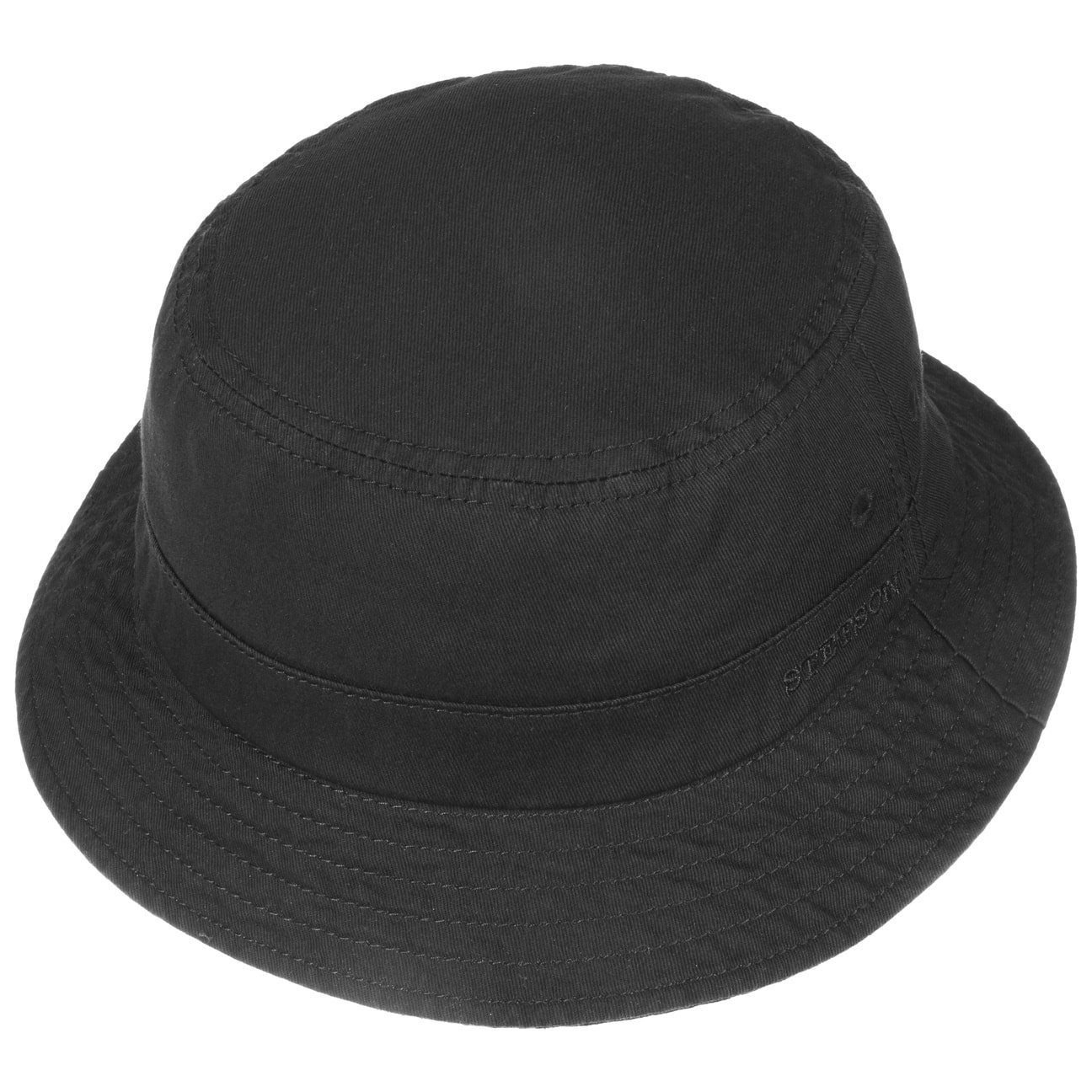 Stetson Bucket Cotton  - Anglerhut aus 100% Baumwolle - Schwarz