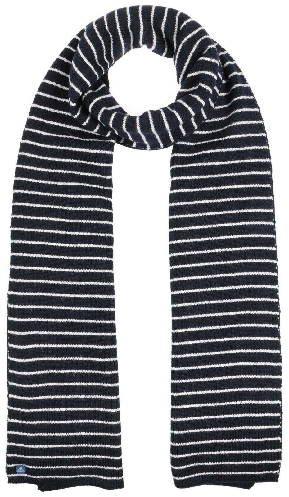 Hammaburg Classic Stripes -  Schal aus Wolle - Weiß/Blau