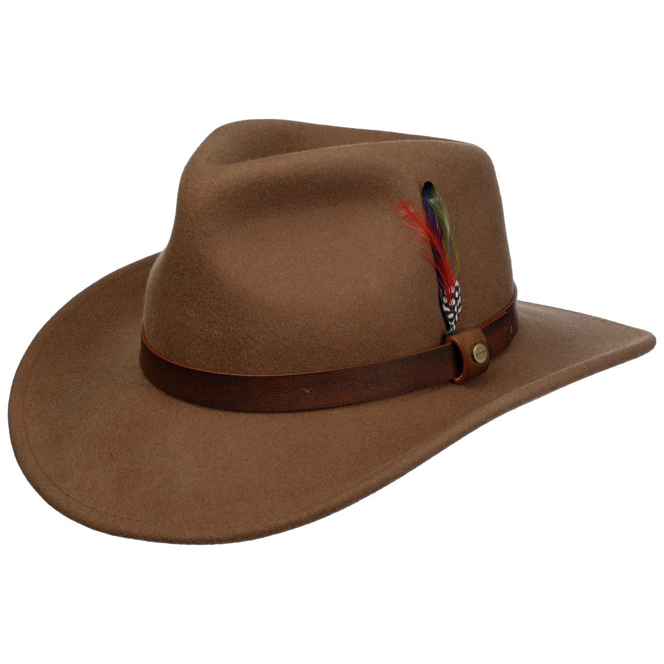 Stetson Oklahoma Western Woolfelt Traveller - Wollfilzhut - Knautschbar / Wasserfest - Braun