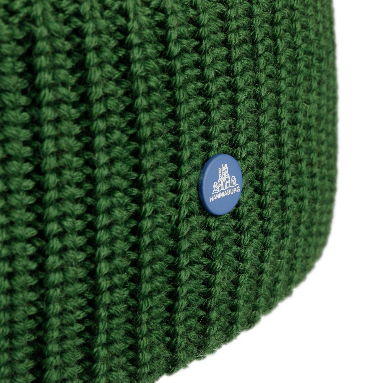 Hammaburg Strick-Beanie mit Umschlag - Grün