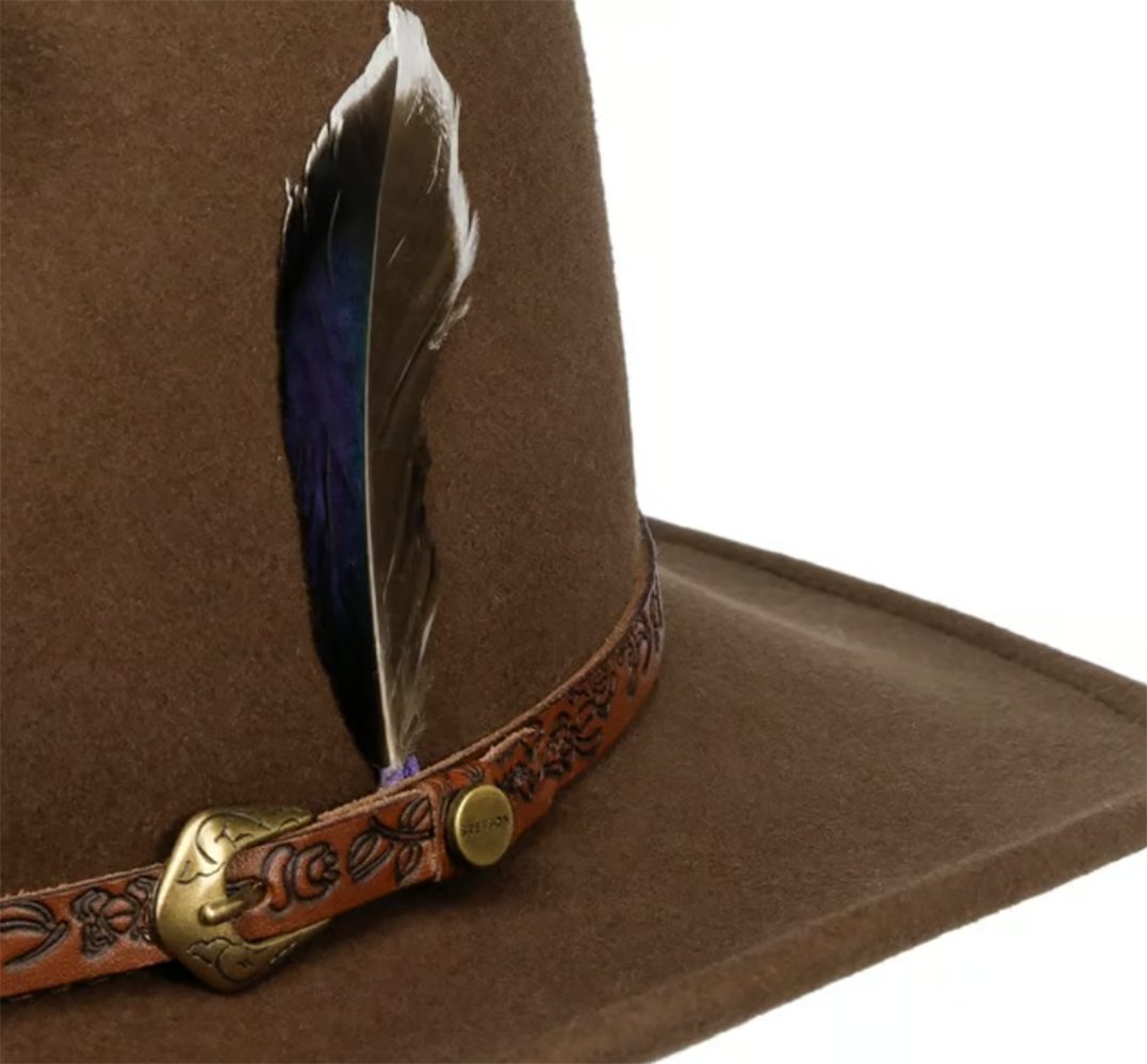 Stetson Norbeck Western Woolfelt Traveller - Wollfilzhut - Knautschbar / Wasserfest - Braun