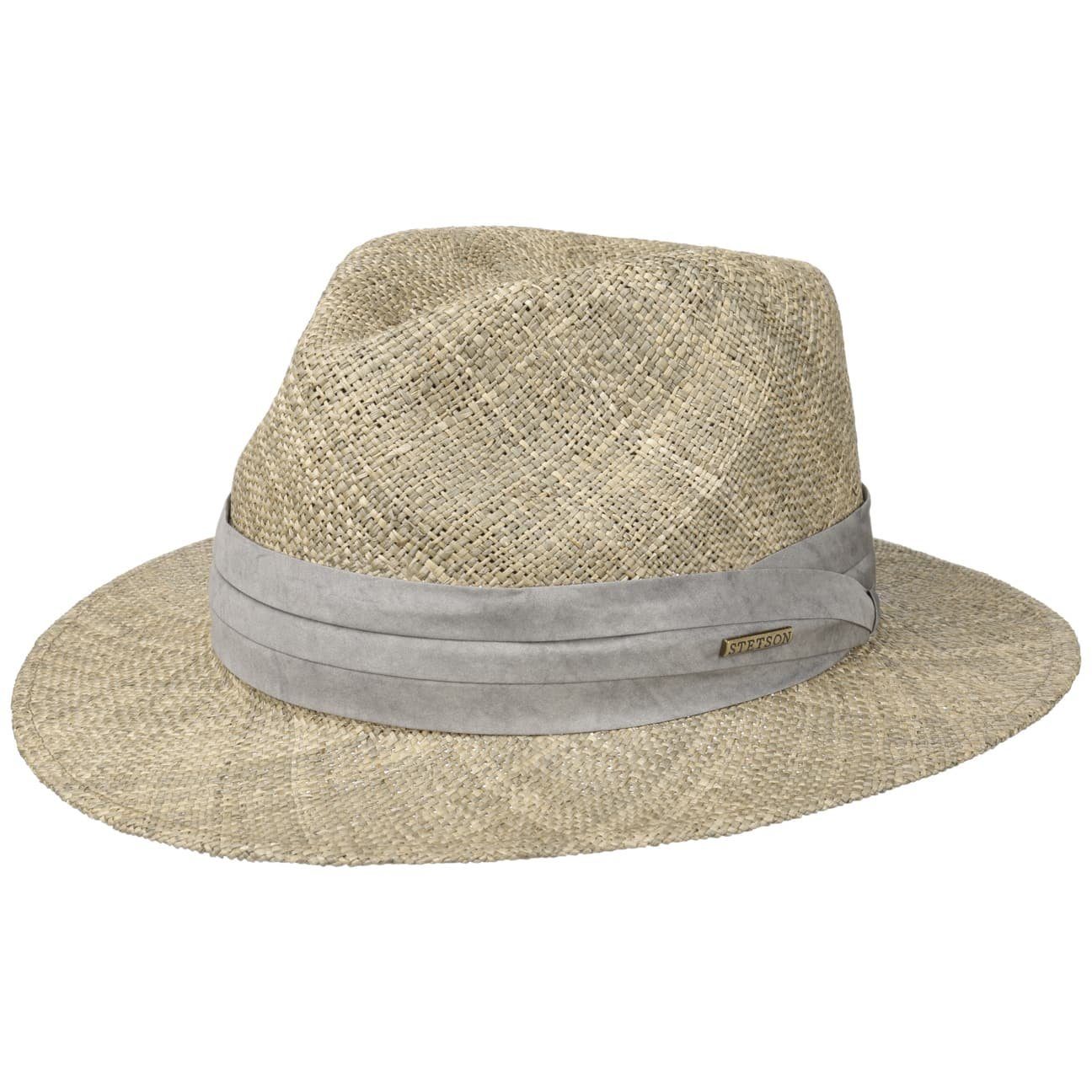 Stetson Caney Seagrass Traveller - Strohut - Naturfarben - Sonnenhut mit elegantem Garniturband