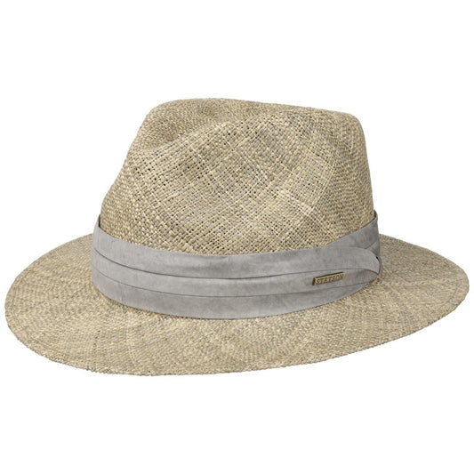 Stetson Caney Seagrass Traveller - Strohut - Naturfarben - Sonnenhut mit elegantem Garniturband