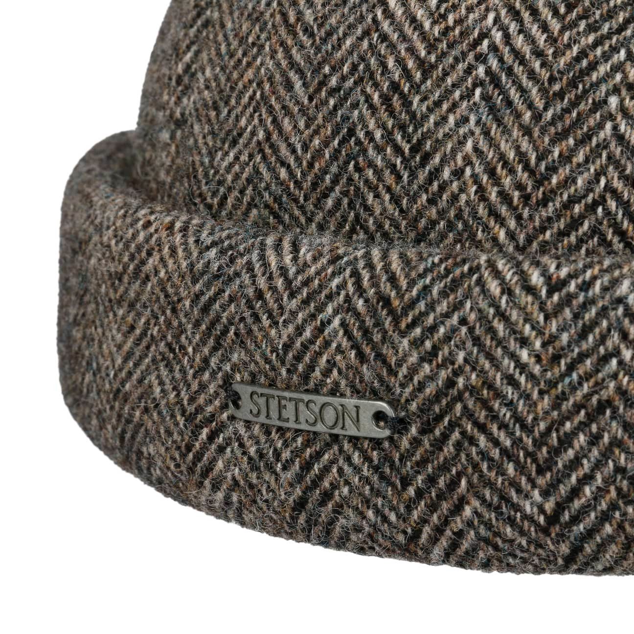 Stetson Docker Woolrich - Fischgrat - Dockercap aus 100% Wolle - 333 - Braun/Grau