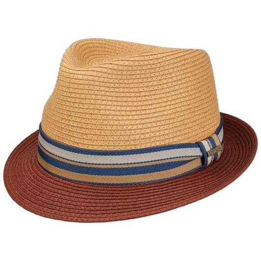 Stetson Licano Trilby - Toyo Strohut - Aus 100% Viskose- Mit UV-Schutz 40 - Rot