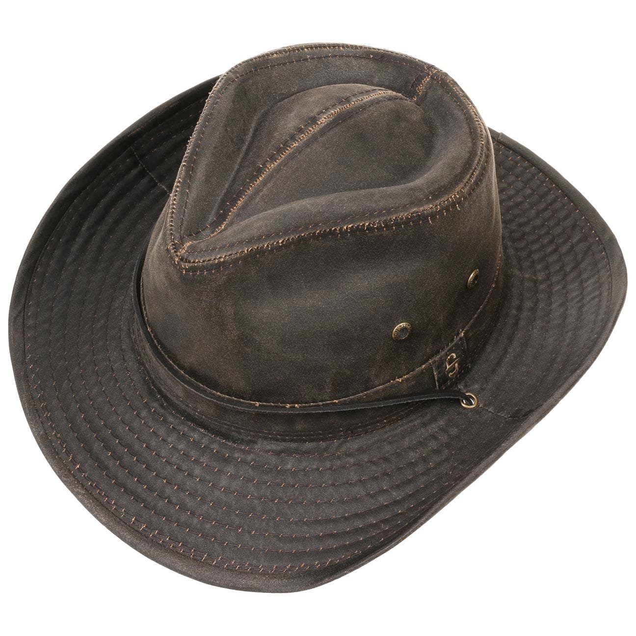 Stetson Diaz Vintage Hut - Old Cotton - mit Kinnband - Braun