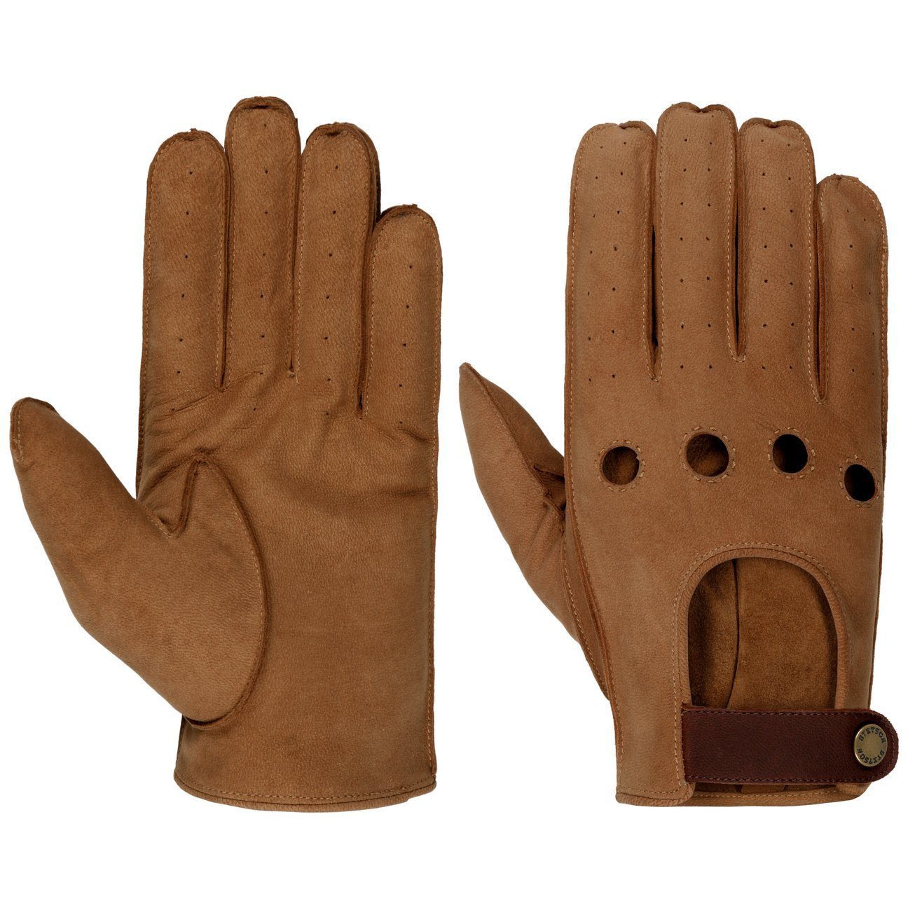 Stetson Leder-Handschuhe Vented - Cabrio - Ziegenleder - Braun