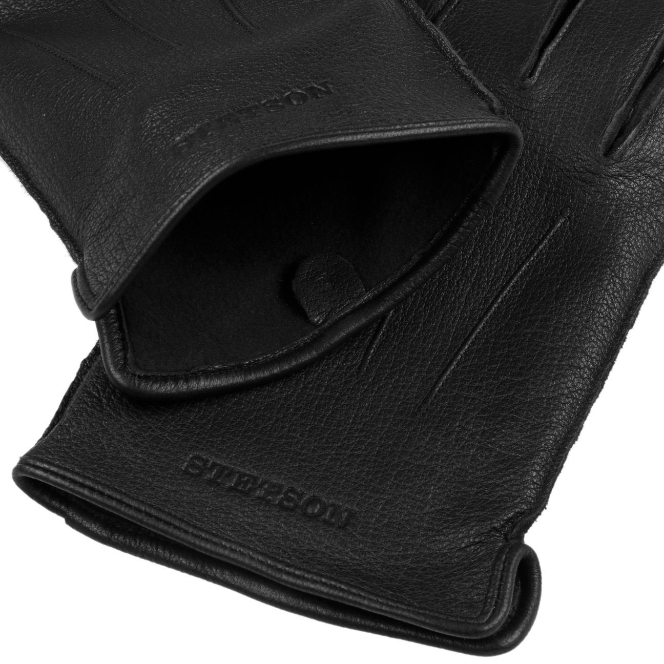 Stetson Leder-Handschuhe mit Futter - Ziegenleder - Schwarz