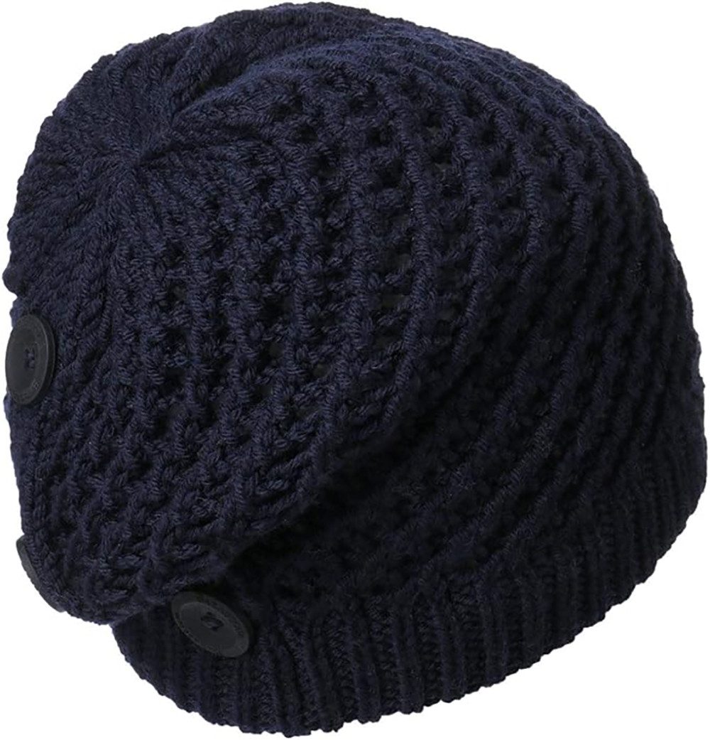 Barascon Ravena Strickmütze Grobstrick mit Deko-Knöpfen - Viele verschiedene Farben