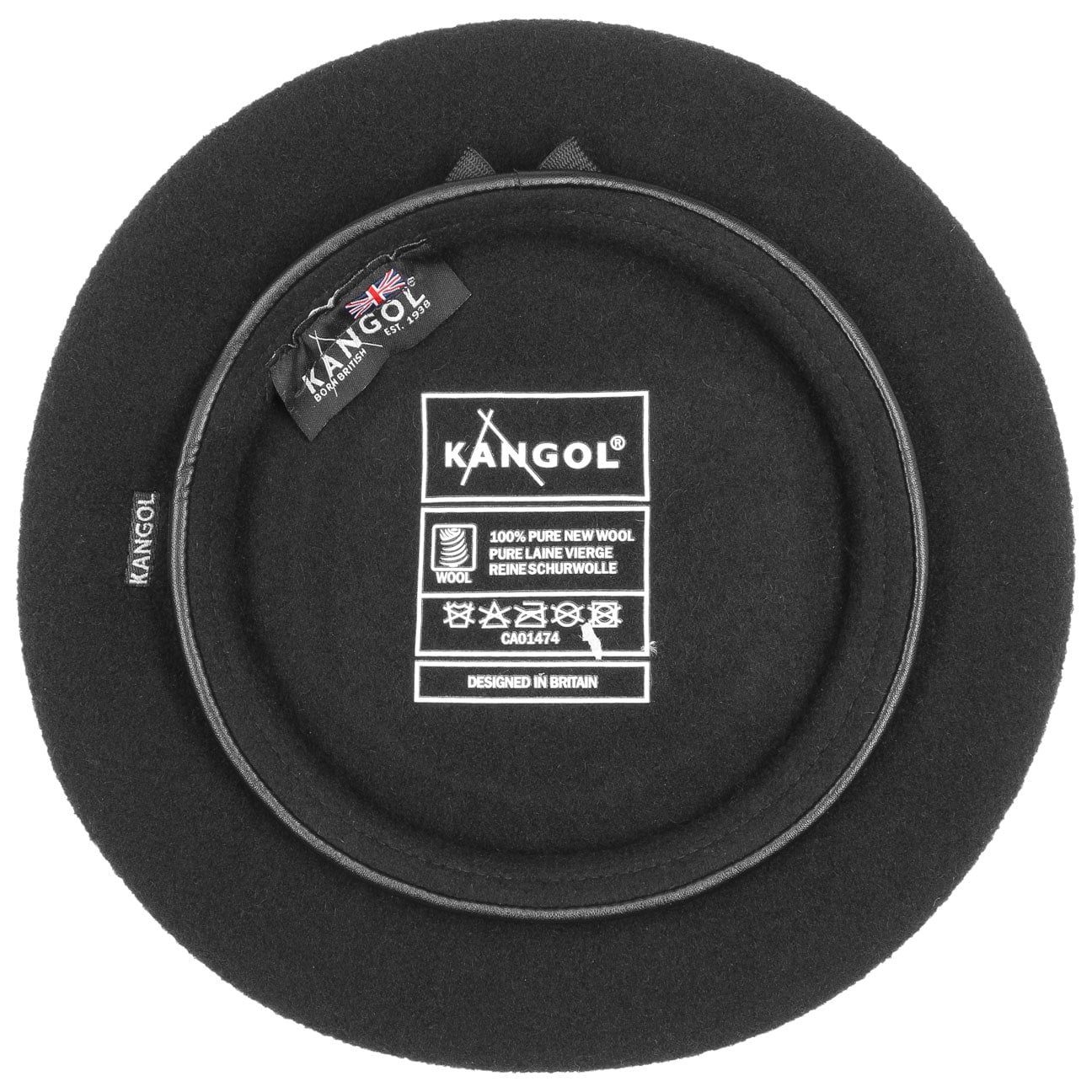 Kangol Monty Beret Baskenmütze aus Wolle - Black - Schwarz