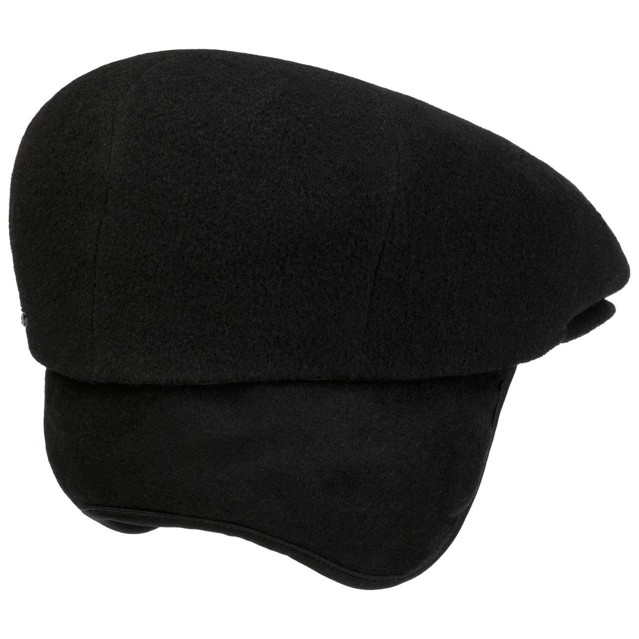 Stetson Kent Wool Driver Cap - mit Ohrenklappen - Cap aus  Wolle / Kaschmir - 1 - Schwarz